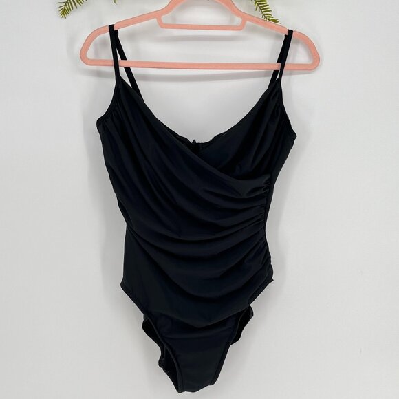 Miraclesuit One Piece Swimsuit Womens Size 16 Ruched Slimming adjustable straps - Picture 3 of 10